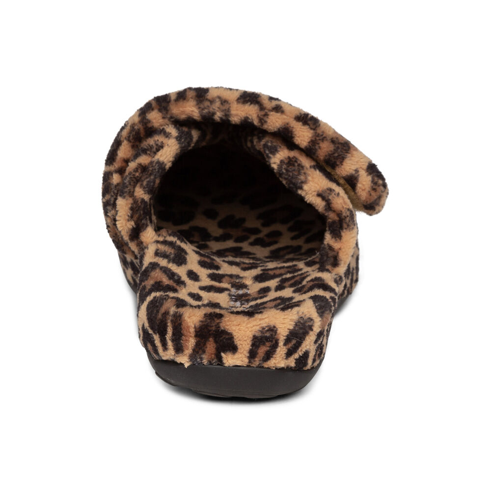 Aetrex Women's Mandy Closed Toe Slippers - Leopard | USA 8MU75KX